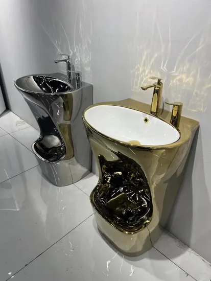 Lavandino per mani e piedi musulmano Wudu, lavabo da pavimento indipendente in ceramica, lavabo con piedistallo, lavabo per il lavaggio delle mani in bagno