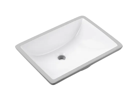 Lavello sottopiano in ceramica bianca con design europeo-americano