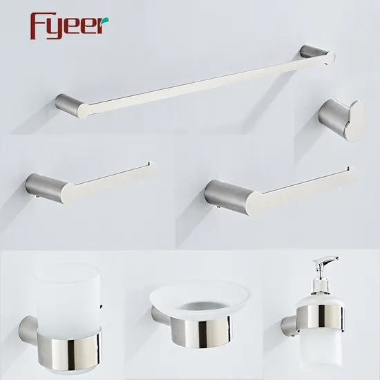 Set di accessori da bagno Fyeer in acciaio inossidabile 304 con finitura satinata