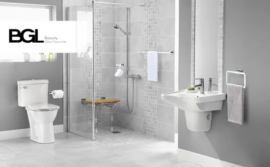 20700 Set di accessori da bagno in zinco da parete dal design quadrato