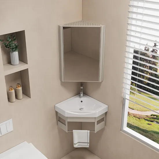 Set lavabo da bagno angolare piccolo semplice nero per la casa, lavabo in ceramica Yp04