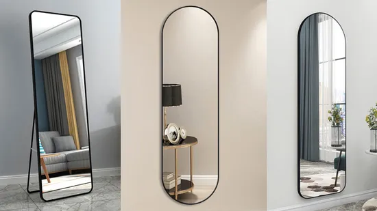 Specchio da parete decorativo per mobili da bagno con struttura in metallo e alluminio per hotel