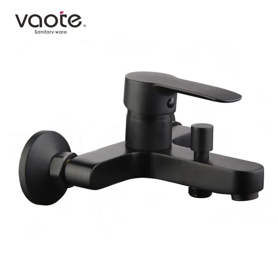Miscelatore monocomando per vasca e doccia, finitura nero opaco, per bagno (VT 17101)